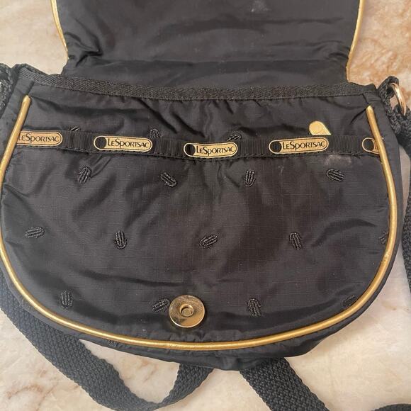 LeSportSac Manoush Collaboration black and gold crossbody - Picture 6 of 10